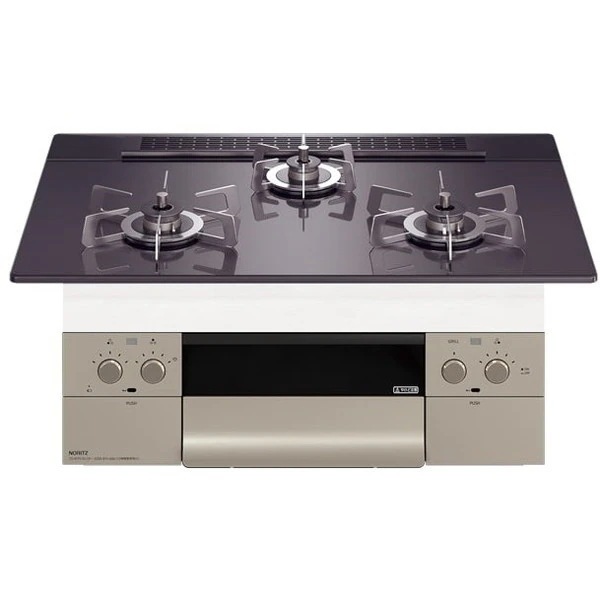 ビルトインガスコンロ プロパンガス用 3口 両側強火力 75cmタイプ N3WU4PWASQSTESC-LP Orche FLAT