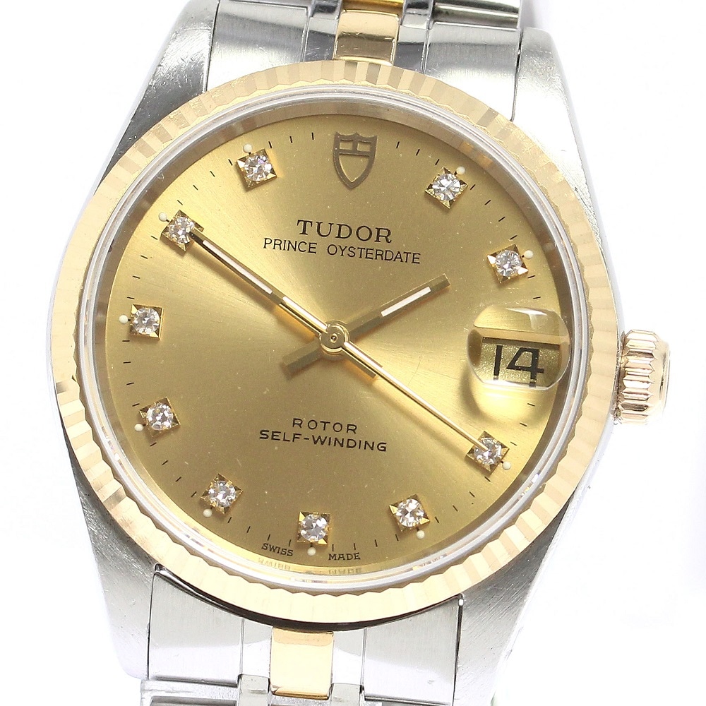 チュードル TUDOR 72033 プリンス オイスターデイト YGコンビ 10Pダイヤ cal.2824-2 自動巻き ボーイズ _753529【中古】