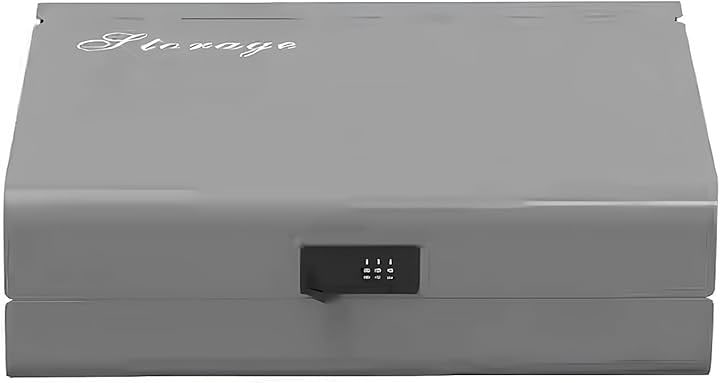 金庫 ダイヤル式 収納ボックス 暗証番号 A4 角型2号封筒収納 書類収納 スチール製 盗難防止 安心保管 大容量 北欧 シンプル 家庭用 (グレー, 36.8x27x10cm)