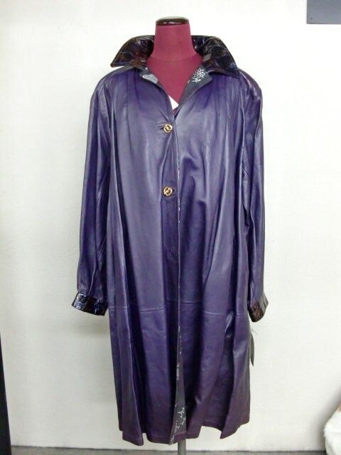 イタリアブランド ラム レザー コート ナッパ加工 パープル 送料無料 レディース ギフト プレゼント 224,000円
