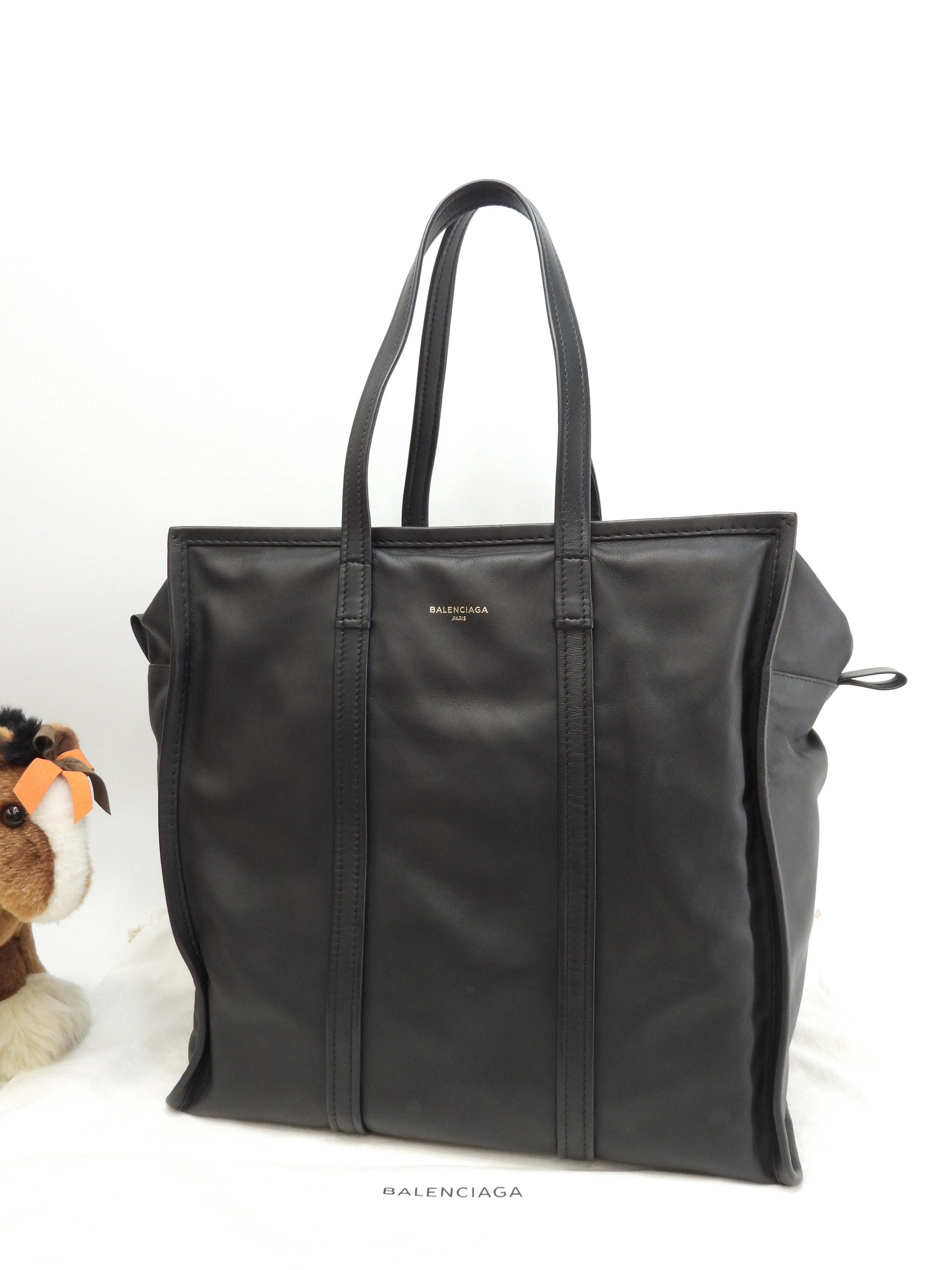 まち広トートバッグ大 バザールショッパー レザー黒 メンズショルダーバッグ 美品@ 1 59,880円