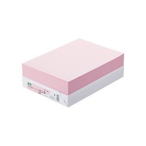 （まとめ） TANOSEE αエコカラーペーパーII A4 ピンク 1冊（500枚） [x5セット]