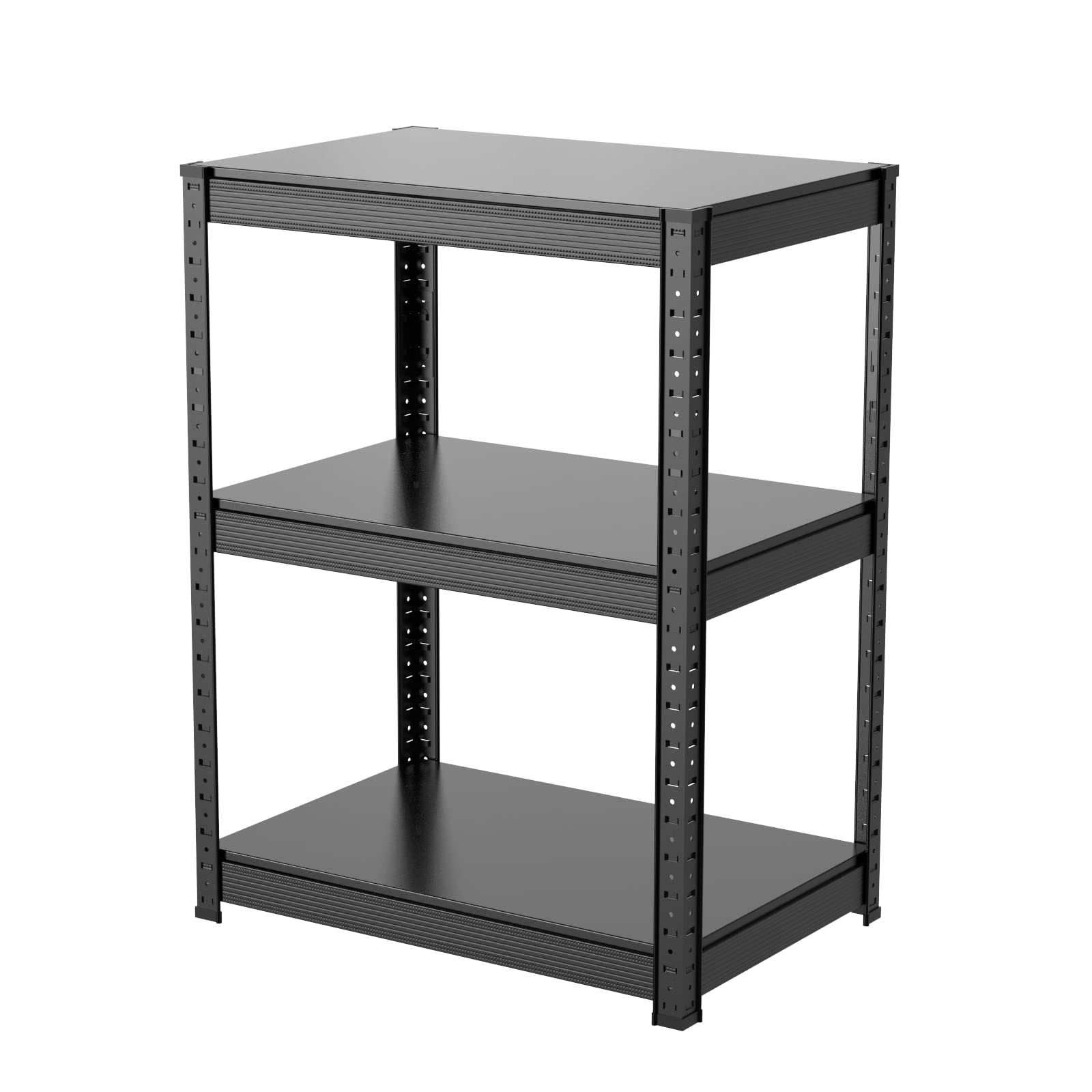 Umimileラック スチールラック 幅60cm 3段 耐荷重120kg/段 メタルラック (幅60×奥行40×高さ80cm, ブラック)