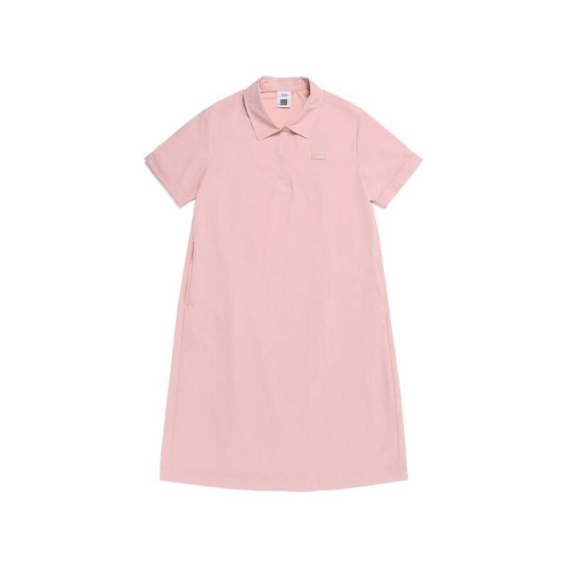 ナショナルジオグラフィック NATIONALGEOGRAPHIC N262WOP140 レディース フリースストレッチ Aライン 襟付き 半袖ワンピース SILVER PINK N262WOP1409