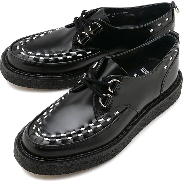 レザーシューズ メンズ ハットン [MAS-001-040I] HATTON シューズ Dリング MASTERMIND コラボ BLACK-STEEL-INTERLACE 正規取扱店