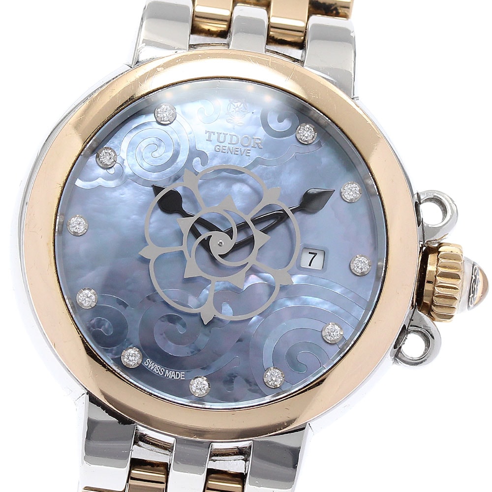 チュードル TUDOR 35401 クレア ドゥ ローズ デイト 自動巻き レディース _869002【中古】
