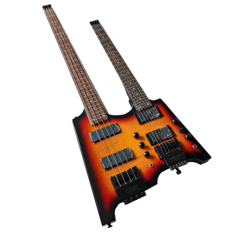 ツインネックノーズエレキギター4弦ノーズエレキベースと6弦ノーズエレキギター BJ457