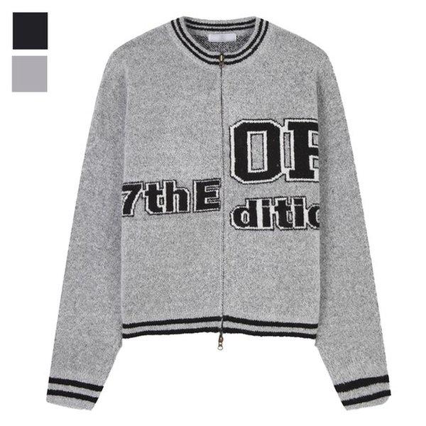 メンズラウンドORジップアップニットカーディガンAC-CA-Q084-メランジ