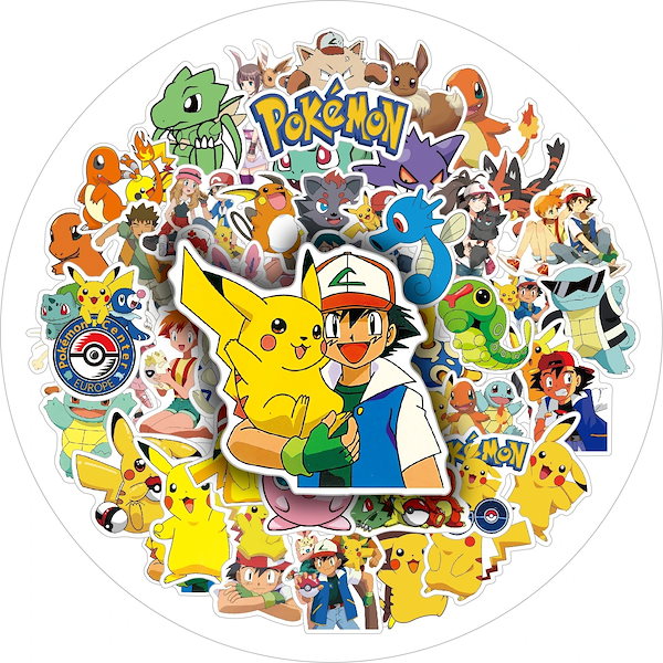 Qoo10] クラシックポケモン落書きステッカー 50