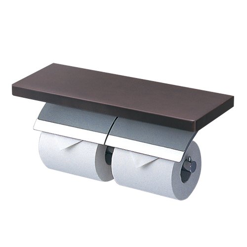 TOTO 二連紙巻器 棚付き(天然木) メタル製 ホワイト YH63KSS#NW1 芯棒固定式