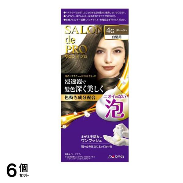 泡のヘアカラー・エクストラリッチ 白髪用 4G グレージュ 1組入 6個セット