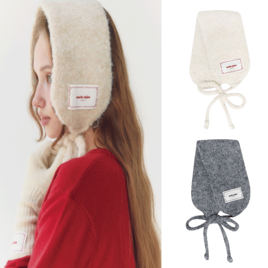 ふわふわ ウール混 ラウンド イヤーマフ