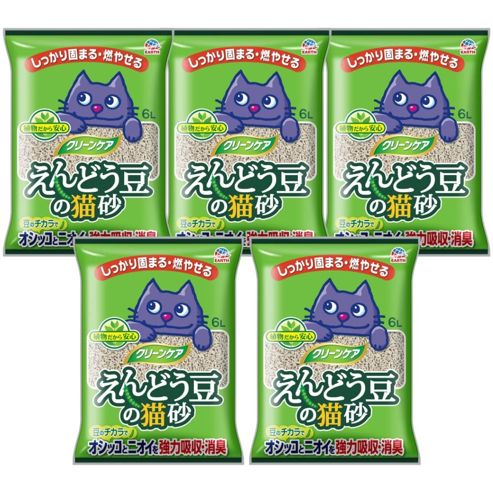 JOYPET(ジョイペット) クリーンケア えんどう豆の猫砂 6L×5個 (ケース販売)