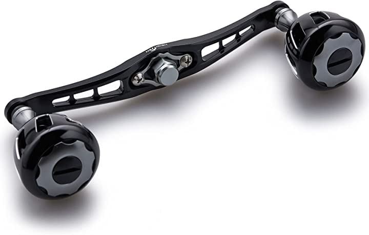 120mm リール ハンドル 32mmノブ搭載 シマノ ダイワ アブガルシア 通用 ベイトリール Wheel Series 548(ブラック(ハンドル)＆ブラック/ガンメタル()