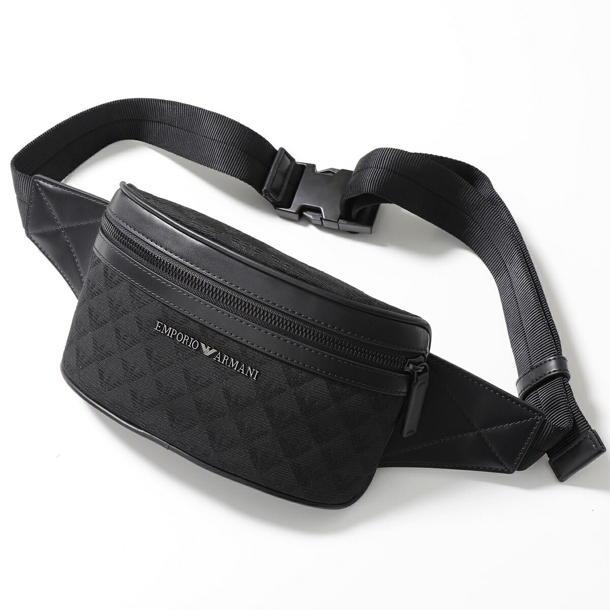 EMPORIO ARMANI エンポリオアルマーニ バッグ Y4O312 Y022V メンズ イーグルロゴ 総柄 ボディバッグ ショルダーバッグ 81336/BLACK/BLACK/BLACK