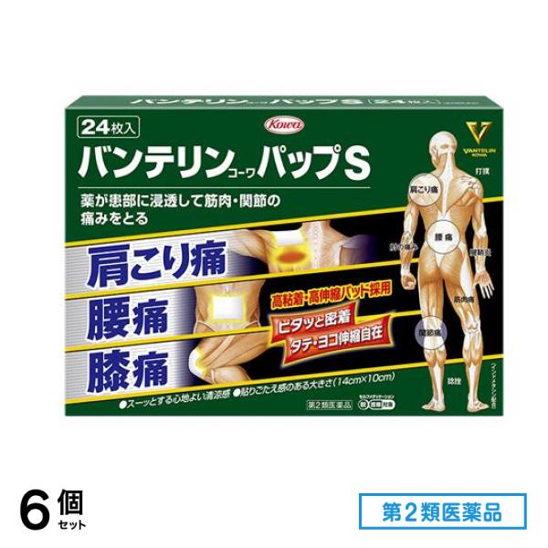 第２類医薬品 バンテリンコーワパップS 24枚 6個セット