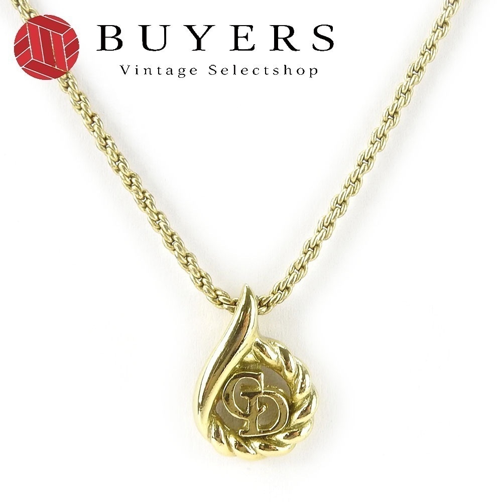 中古 ネックレス メタル ゴールド メッキ アクセサリー CDロゴ レディース 女性