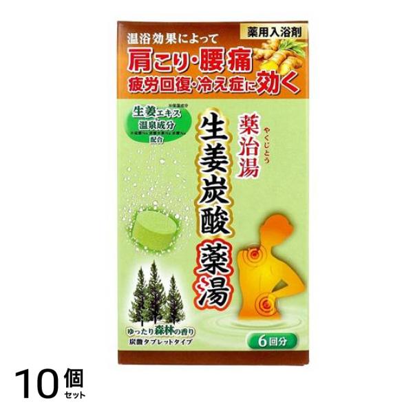 ヘルス薬用入浴剤 薬治湯(やくじとう) 生姜炭酸薬湯 ゆったり森林の香り 50g× 6錠 10個セット 6,703円
