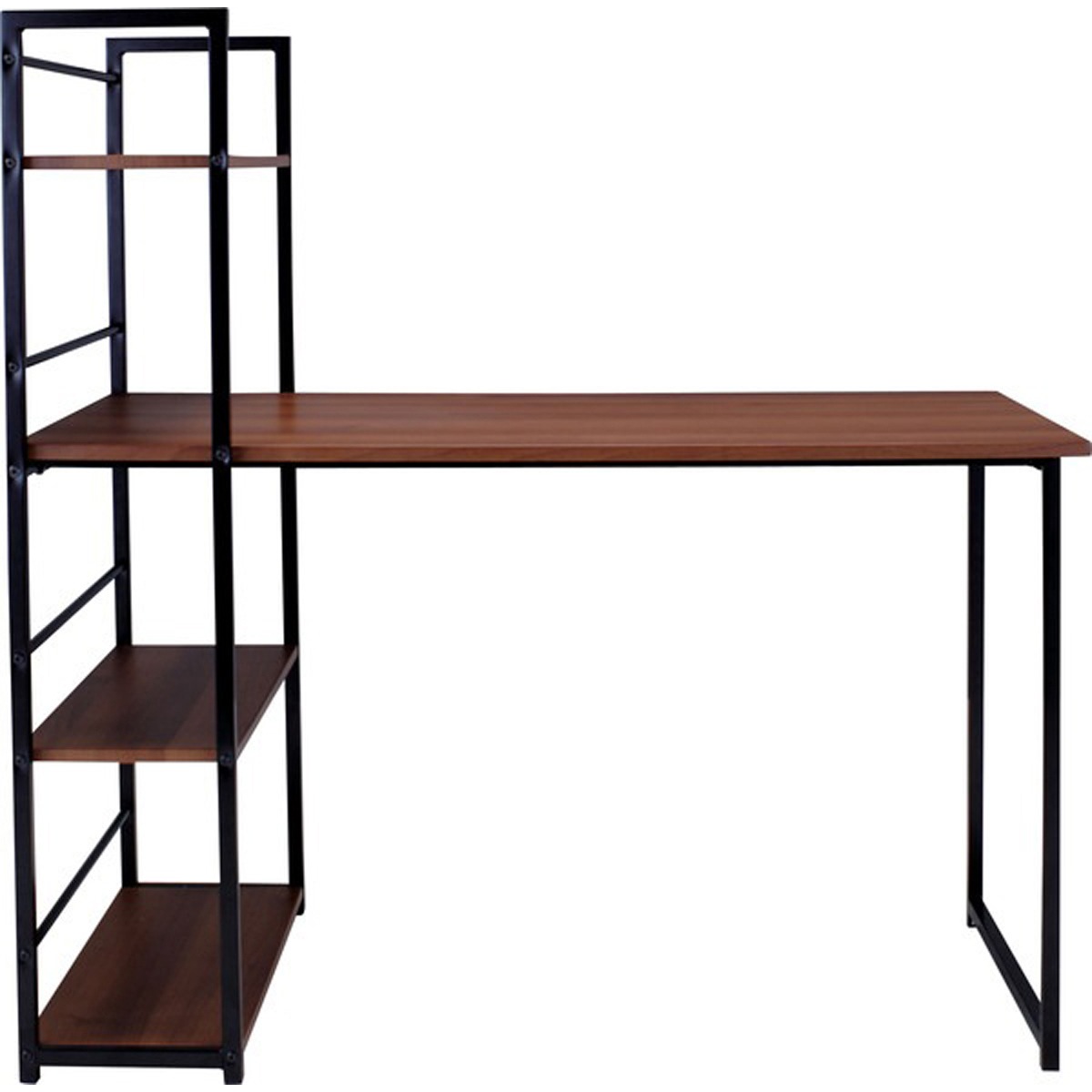 デスク PT-461BR おしゃれ シェルフ付 棚付き オフィス ワーク 書斎机 ユニットデスク デスク 在宅ワーク 木製 おしゃれ シンプル