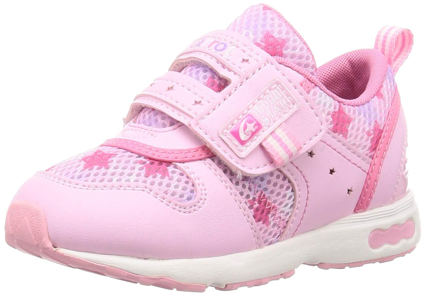 [キャロット] スニーカー 運動靴 2E/3E 幅広 14~21cm 0.5cm有 キッズ 男の子 女の子 CR C2146,2175 3Eピンク/スター 18.0 cm