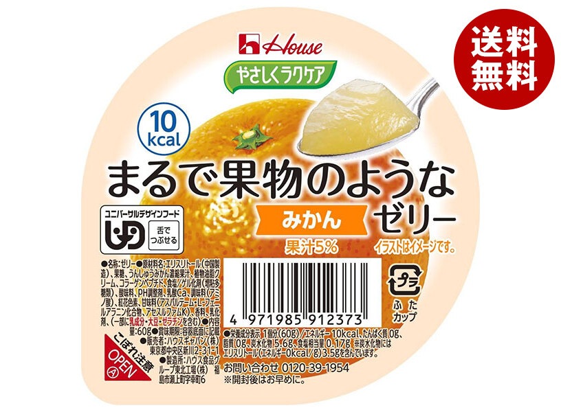 ハウス食品 やさしくラクケア まるで果物のようなゼリー みかん 60g×48個入×(2ケース)