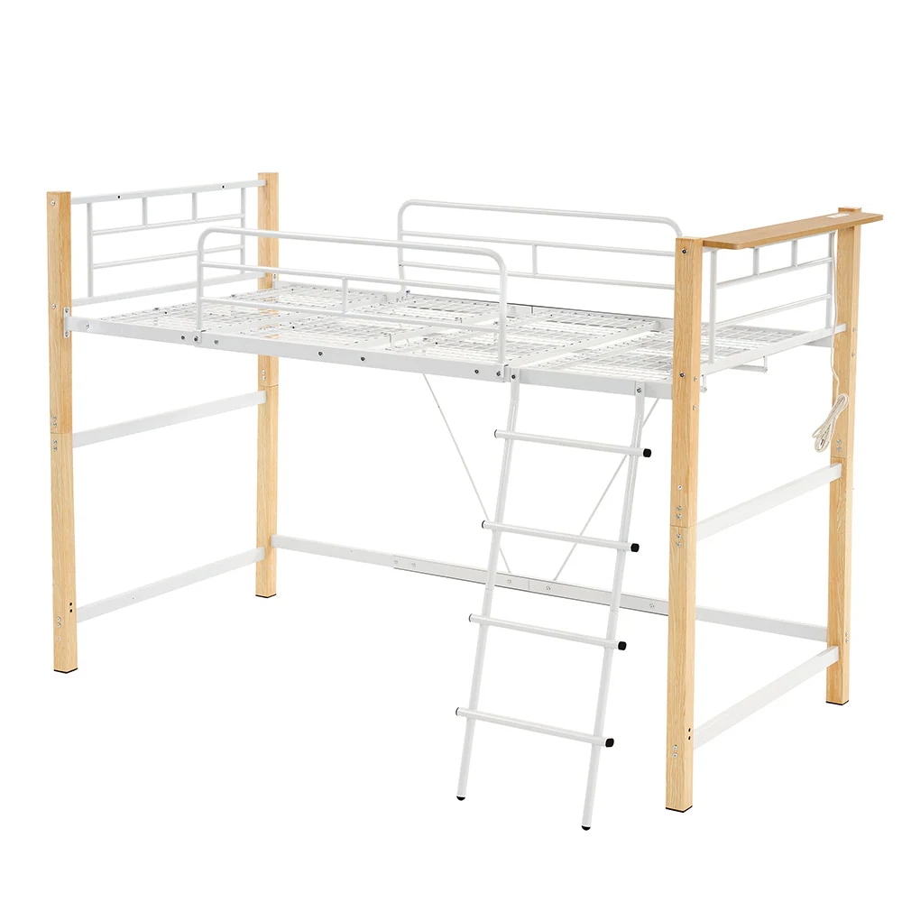 ロフトベッド パイプベッド シングル 耐荷重150kg 高さ140cm システムベッド ロータイプ ミドルタイプ 棚 収納 北欧風 大人 一人暮らし ハンガーポール4本付属スチール 耐震 ベッド 子供