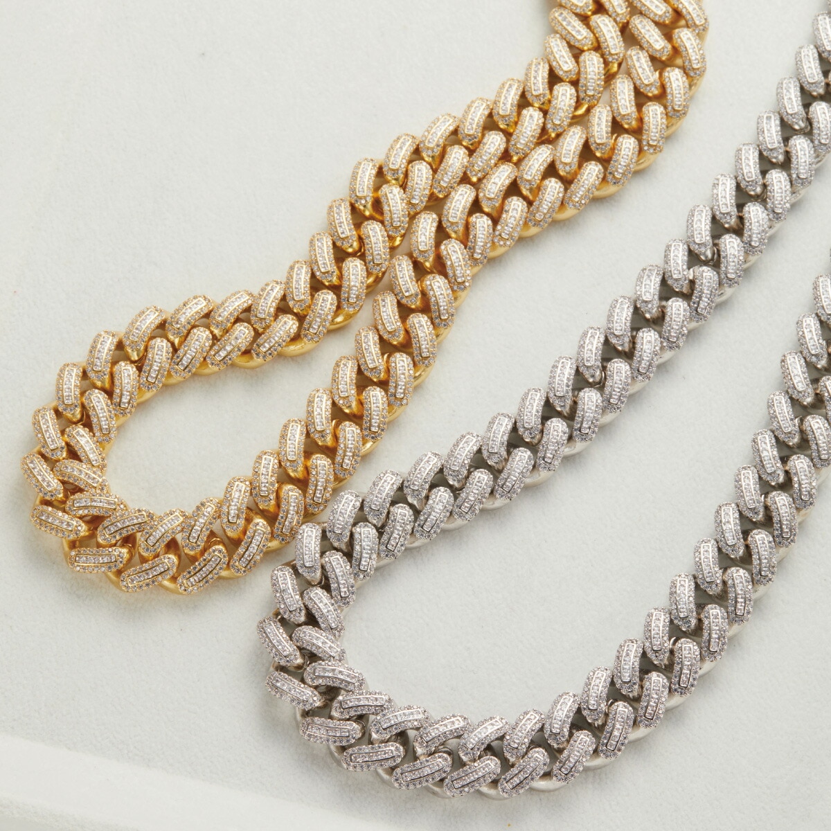 ネックレス メンズ キューバンリンクチェーン キュービックジルコニア 喜平 キヘイ チェーン 幅広