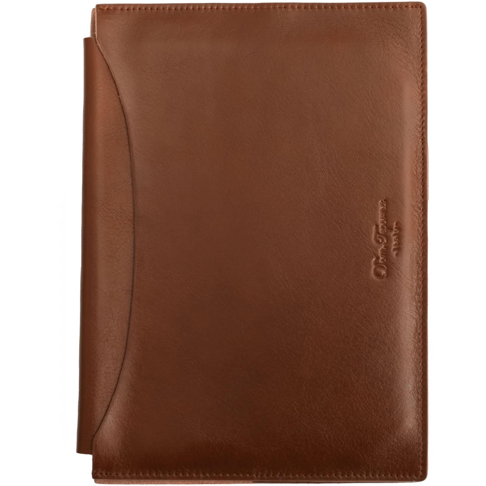 [Dom Teporna] ブックカバー A5 サイズ ノート 手帳カバー 本革 イタリアンレザー ダークブラウン