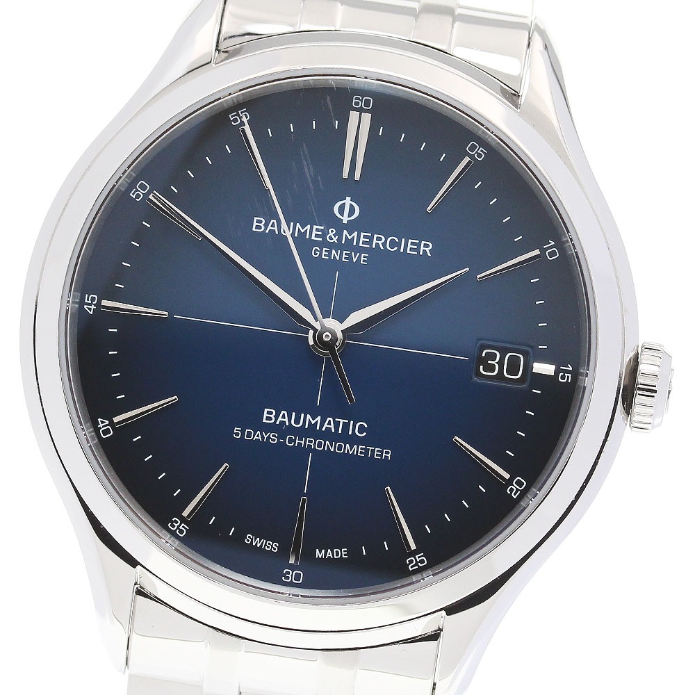 ボーム＆メルシェ Baume & Mercier MOA10468 クリフトン ボーマティック クロノメーター 自動巻き メンズ 箱・保証書付き_847989【中古】