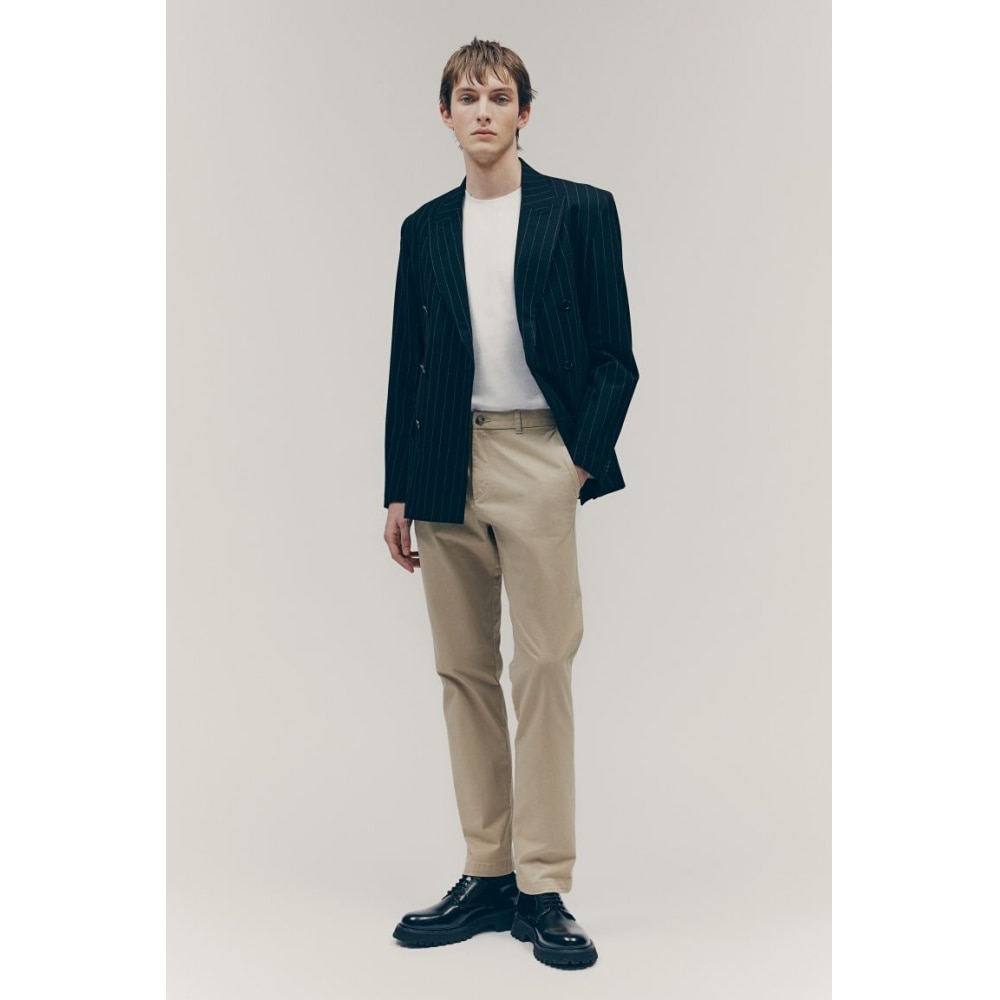 H&M コットンチノパンツスリムフィットベージュ