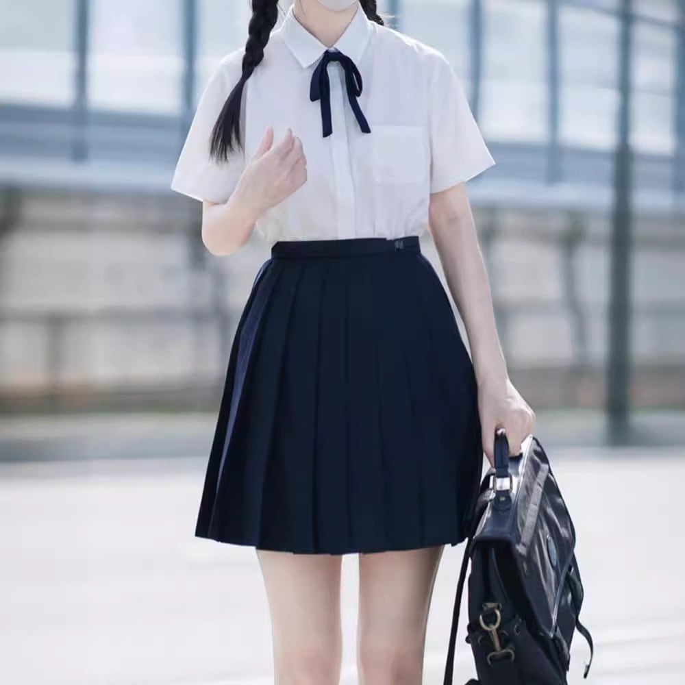 【1つ買うと10つ無料】ホワイトjkシャツコーナーレーススクエアカラーシャツ間カレッジスタイル学生女性夏のスカートスーツシャツ