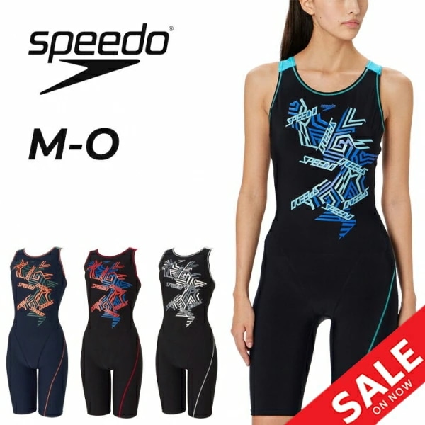 レディース フィットネス水着 オールインワン ジオメトリックロゴ ルースン ニースキン 膝上丈 4分丈 ゆったり ブランド スイムウエア フィットネススイム エクササイズ/SFW12451【返品不可】