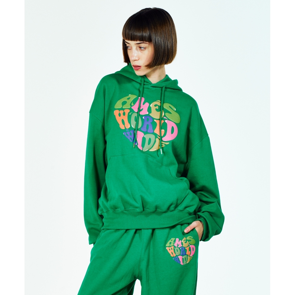 AMES-WORLDWIDE レインボー ハート パーカー グリーン