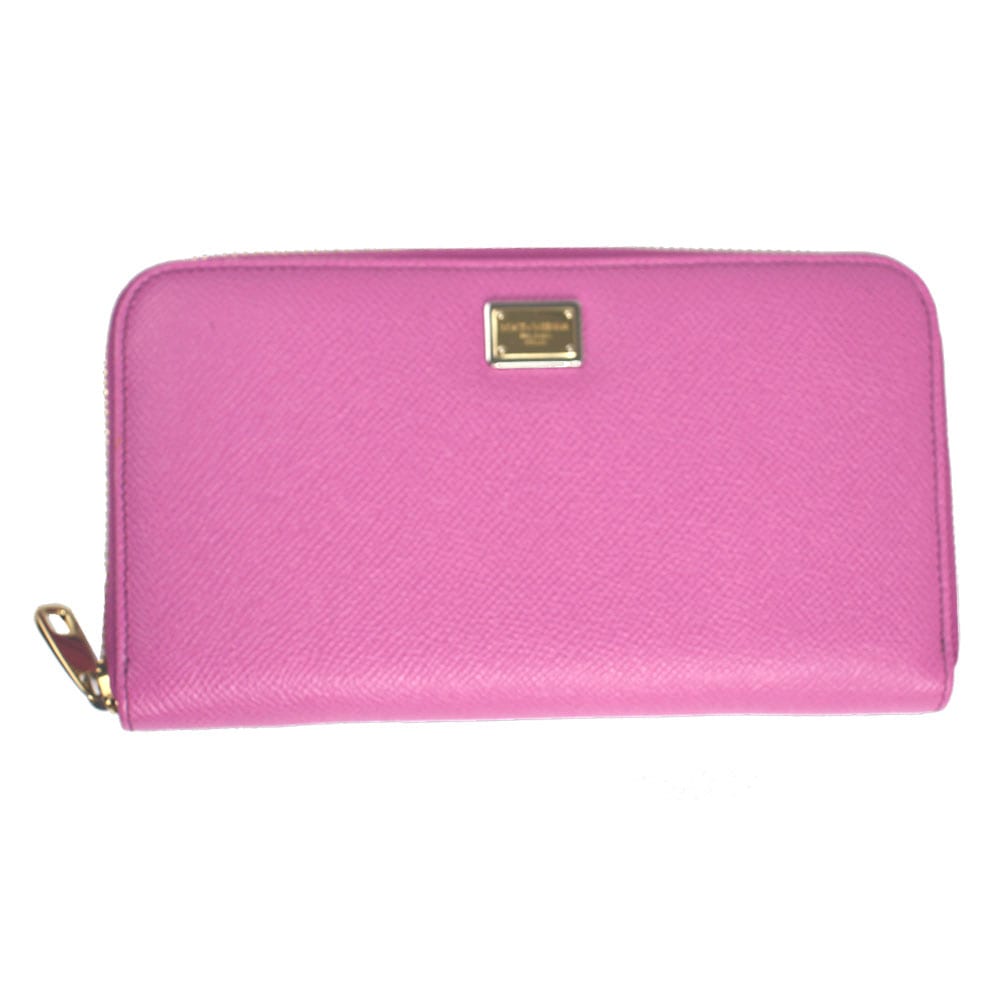 ラウンドファスナー長財布 型押しレザー ピンク系 BI0473 A1001 80499