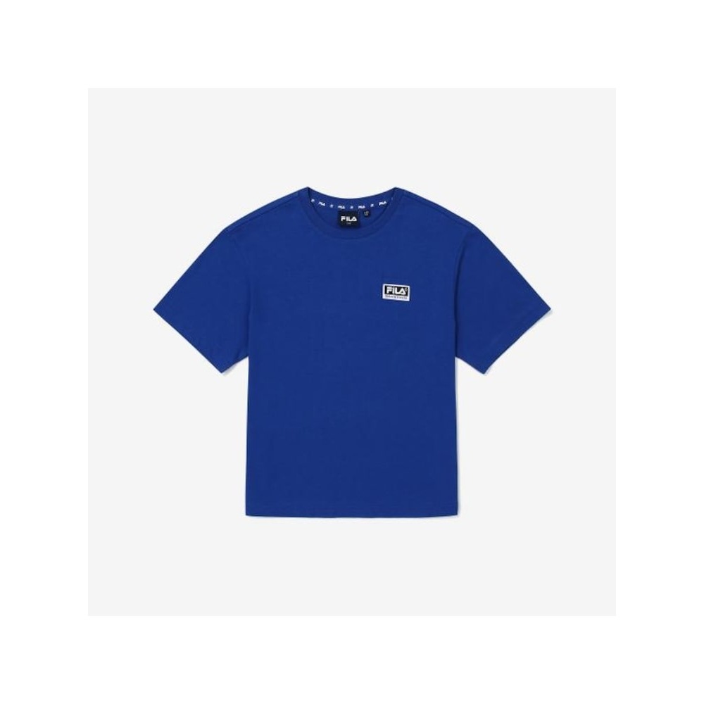 [FILA KIDS] キャンピングロゴボックス T シャツ (FK2RSG2S02X_BUE) Q0ZFK2RSG2S02XBUE