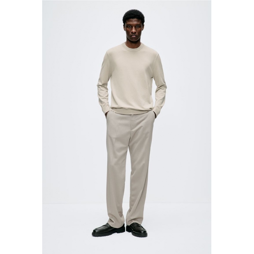 H&M スリムフィットファインニットセーターベージュ