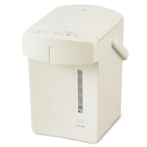 色：アイボリー サイズ：3L 【節電対策】アイリスオーヤマ 電気ポット 3リットル 安全ロック 空焚