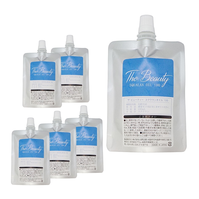 600ml エステ専売 無添加 スクワランオイル 100mlx6本セット 日本製 / The Beauty スクワラン100 / 深海鮫 100％原料 アイザメ肝油
