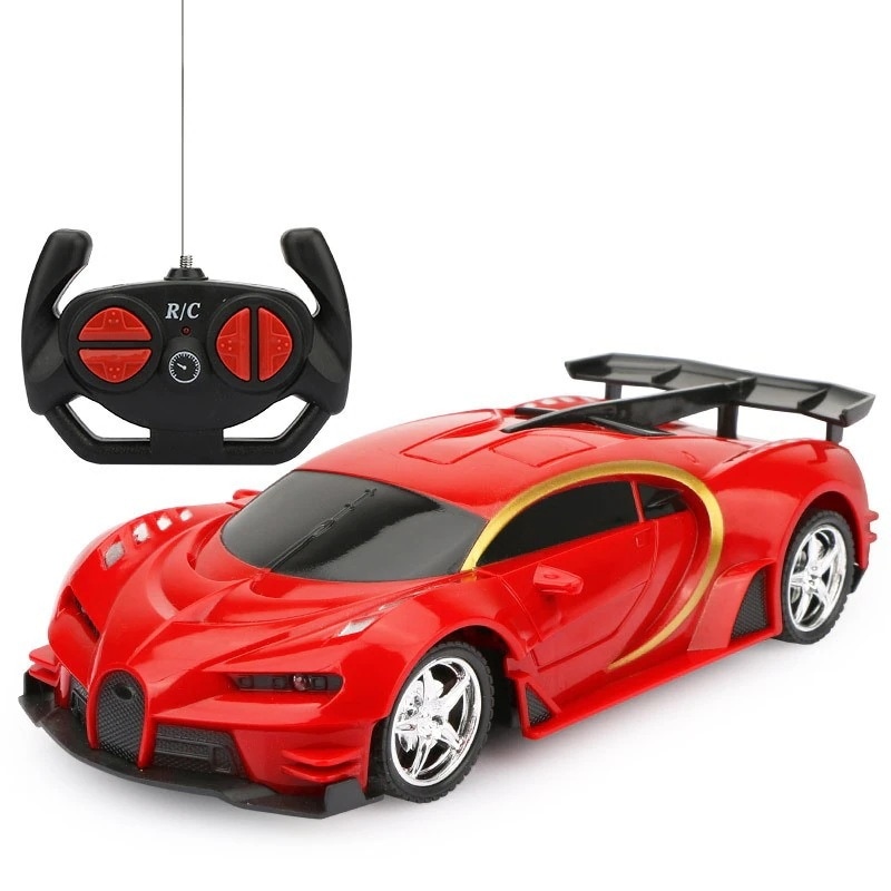 リモコンカー子供玩具無線リモコンカー男の子四方ドリフトカーモデルシミュレーションスポーツカー宅配ボックス-赤いブガッティ