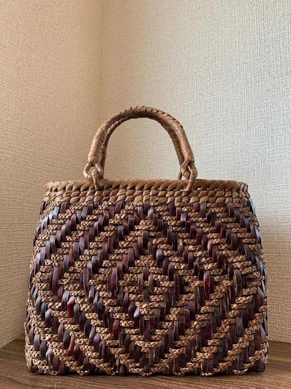 山葡萄籠バッグ 桜皮籠バッグ 手作り 桜皮かごバッグ 山葡萄かご