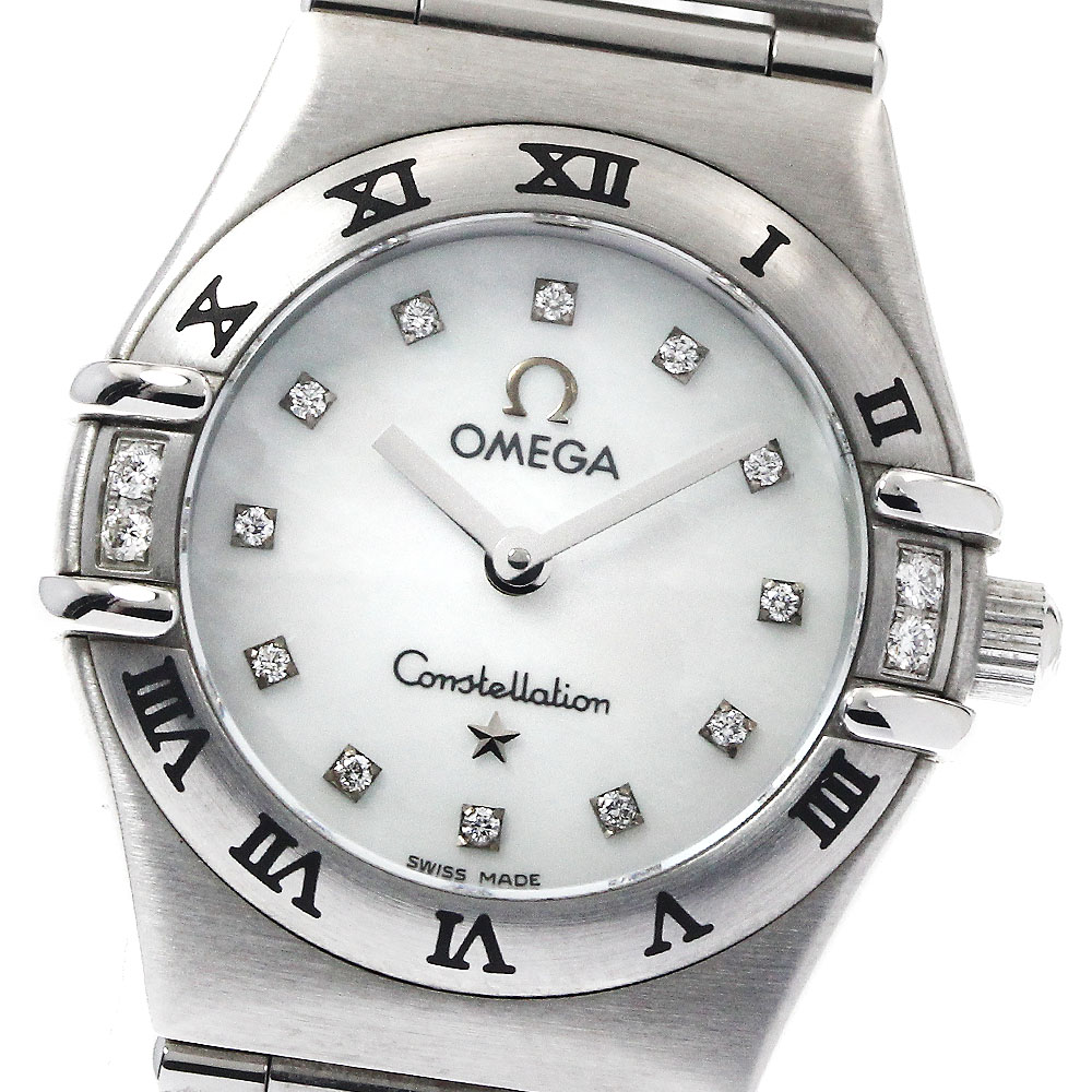 オメガ OMEGA 1567.76 コンステレーション 16Pダイヤ クォーツ レディース 美品 保証書付き_888776【中古】