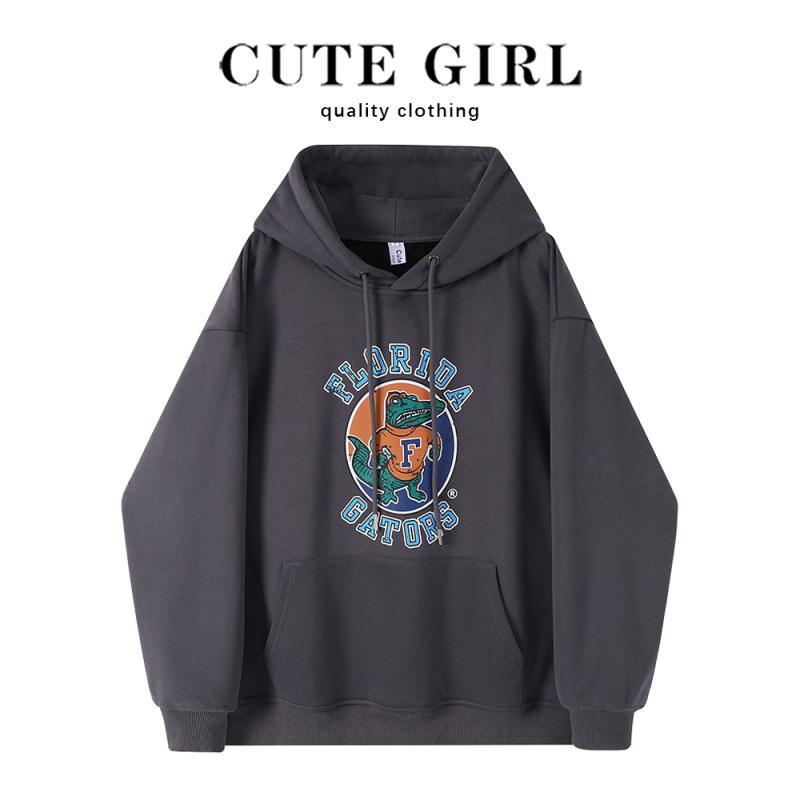 トップス パーカー レディース カジュアル 快適 アメリカン レトロ ベルベット 厚手 フード付き スウェットシャツ 女性 秋冬