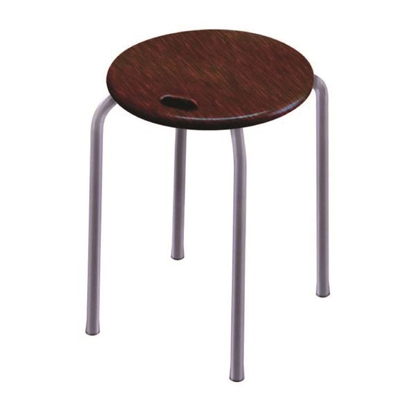 モダン スタッキングチェア (同色4脚セット ダークブラウン×シルバー) 幅32cm 日本製 木製