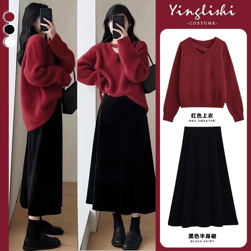 ハイエンドのカスタマイズ-晩秋と冬の婦人服2025ティースタイル衣装ソルトスタイルライト大人とハイエンド韓国ドラマニップルドレスツーピーススーツ