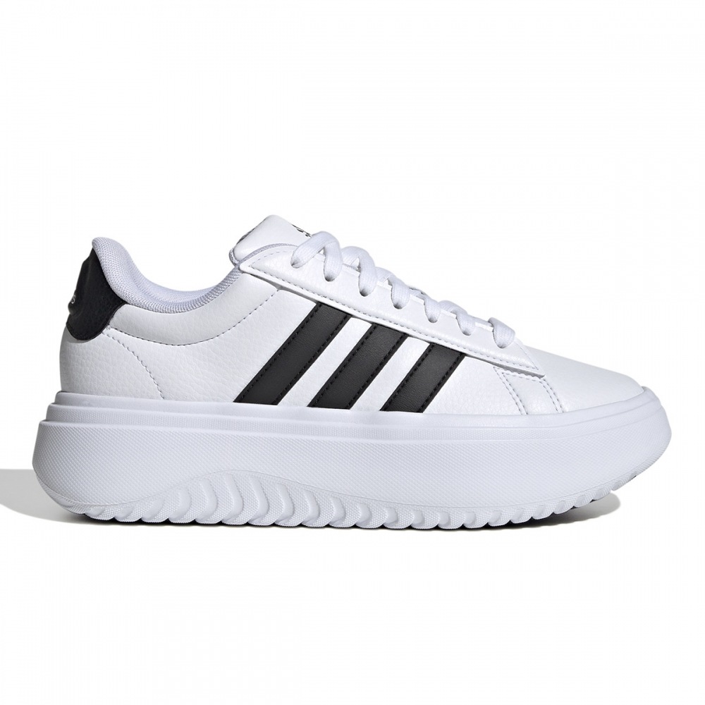 アディダスグランドコートプラットフォームスエード IE1092-FTWHT/CBBLACK/CBROCKレザースニーカー