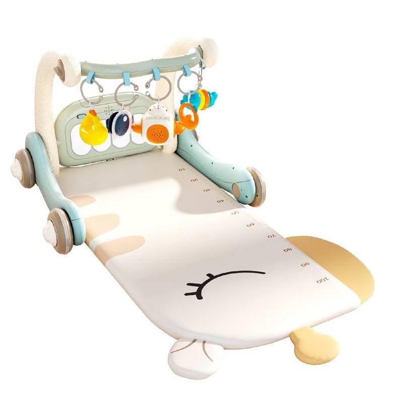 4 in 1ベビージム ベビープレイマット 赤ちゃん おもちゃ 音楽＆ライト 押し車 ベビージムプレイマット 音楽ライト付き 折りたたみ1