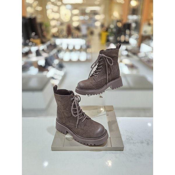 [始興店] 女性4cmヴィンテージヌバック素材ワーカアンクルブーツ(712546029)