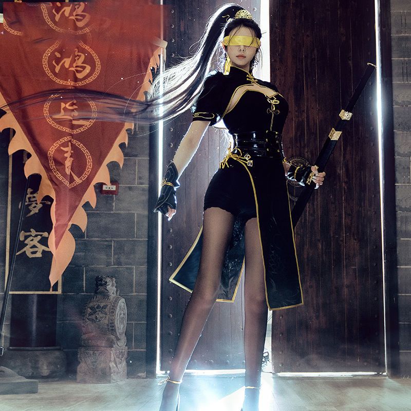 スポット永遠強盗コス寧紅夜コス服食べるチキンチャイナドレスドラゴンゲームコスプレセクシーな婦人服