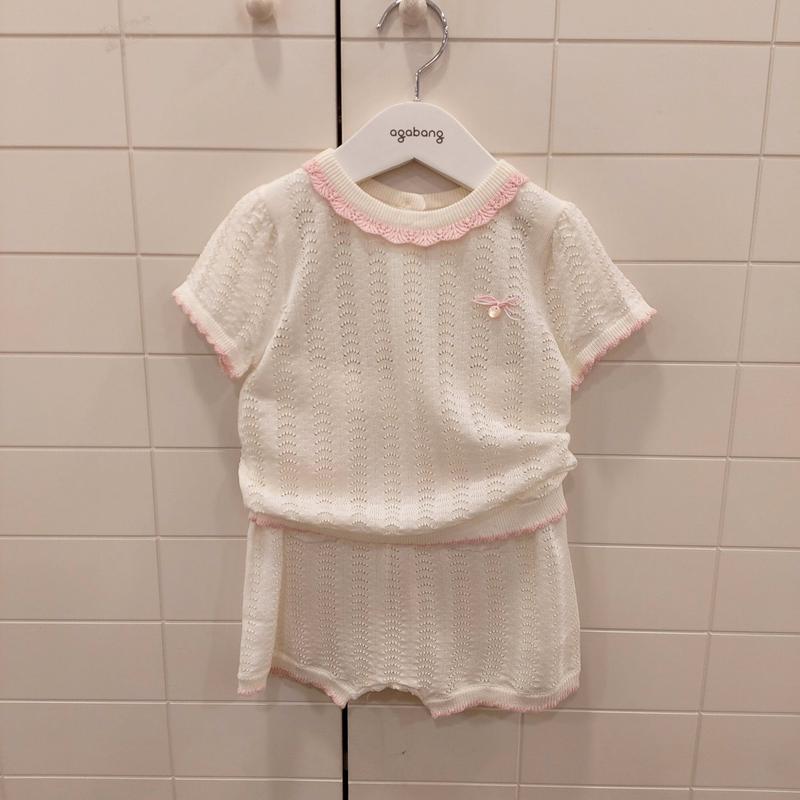 NC清州店 26年夏の新商品 ローラン半袖5分ニット 上下 01T323052 ECJ
