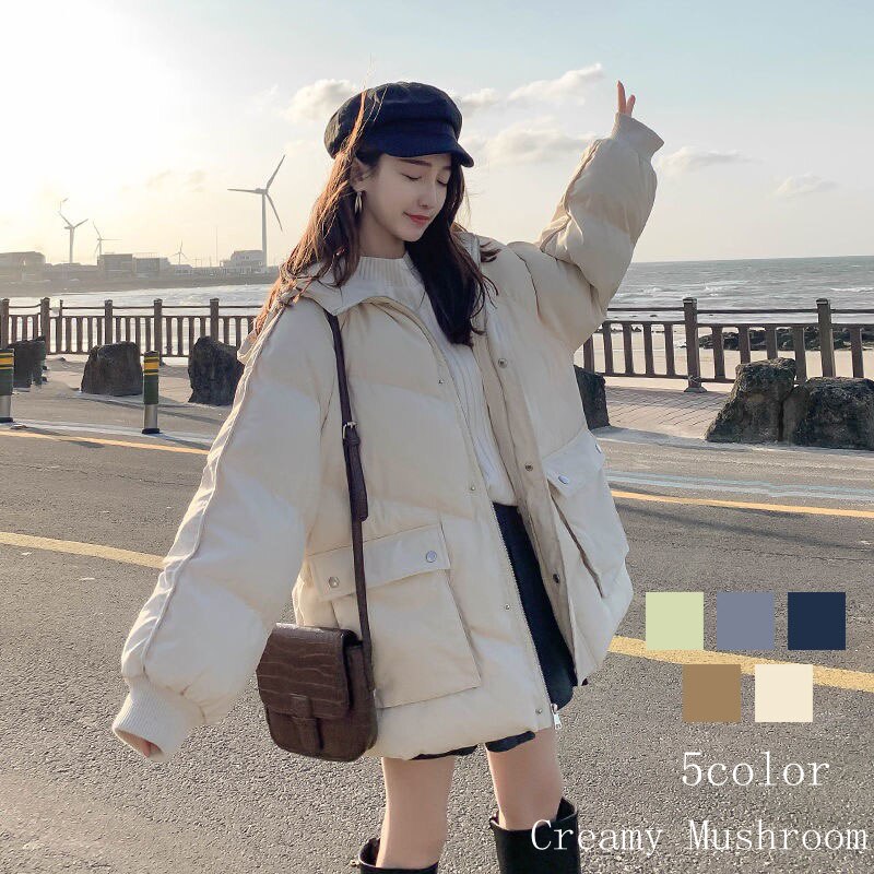 秋ジャケット 秋アウター ダウンコートレディース綿入れ服秋冬新型学生保温裏起毛厚手フード付きアウターメガ割フリースで決まり